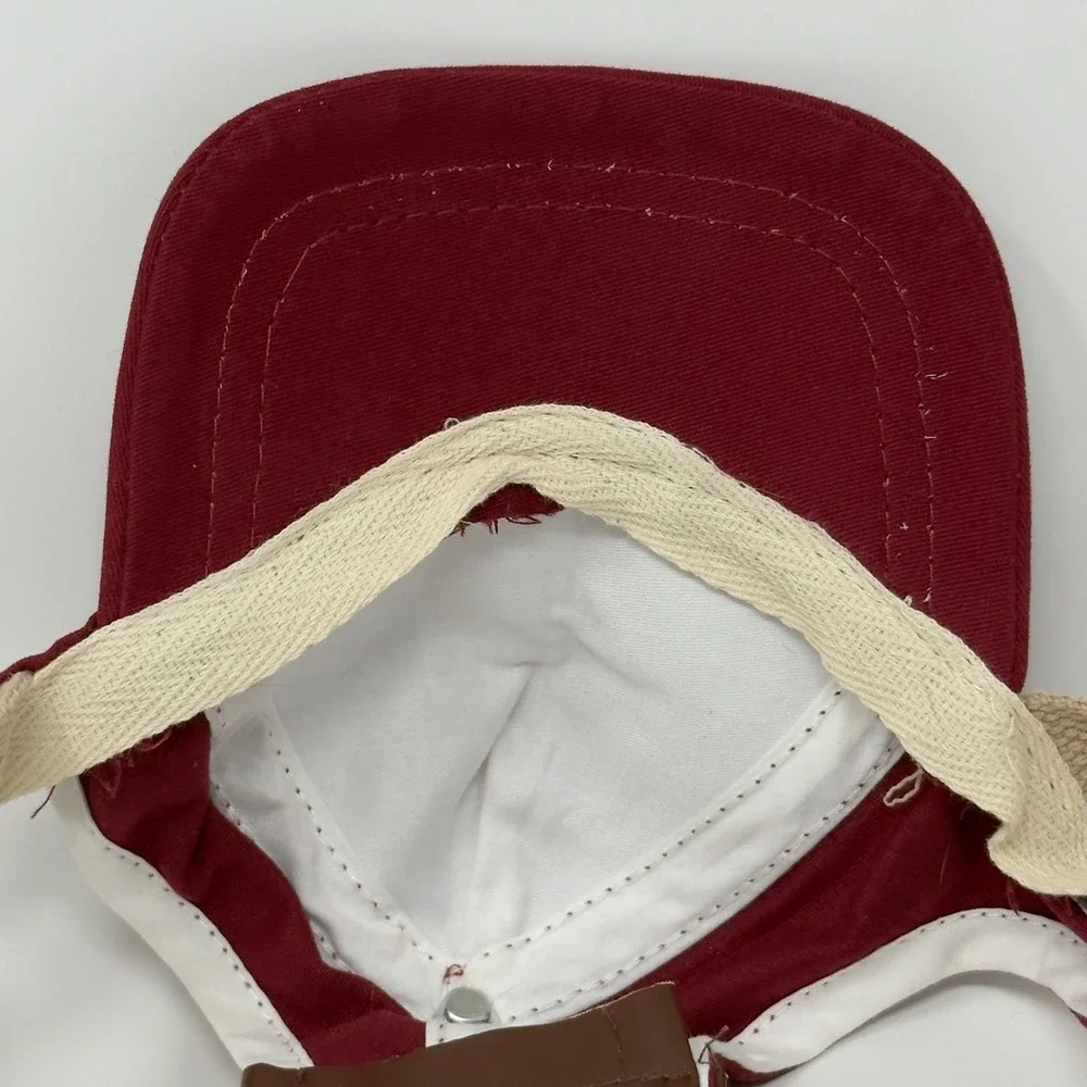 Portland Gear Maroon Pet Baseball Cap w/ Ear‎ Holes Adjustable Strap Size Small